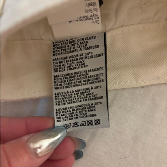 R13 White Distressed Denim Shorts - Picture 10 of 11